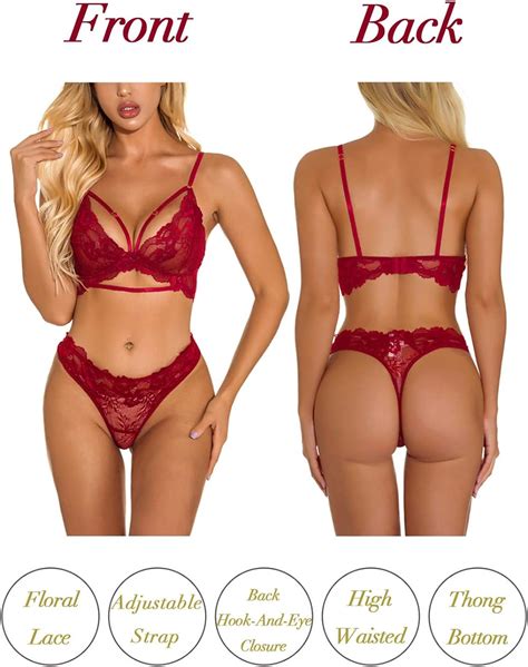 Buy Kaei Shi Sexy Lingerie For Women Floral Lace Lingerie Set Two Piece