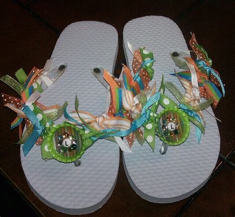 Jen S Happy Spot Bottle Cap Embellished Flip Flops Embellished Flip