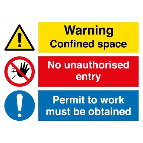 Confined Space Permit Required Signs - from Key Signs UK