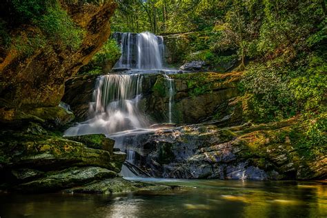 HD wallpaper: time lapse photography of falls, pisgah national forest ...