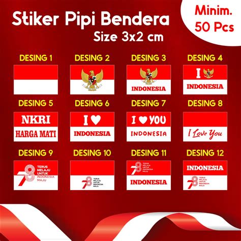 Jual Sticker Stiker Pipi Bendera Merah Putih Stiker Hut Ri Hut Ri