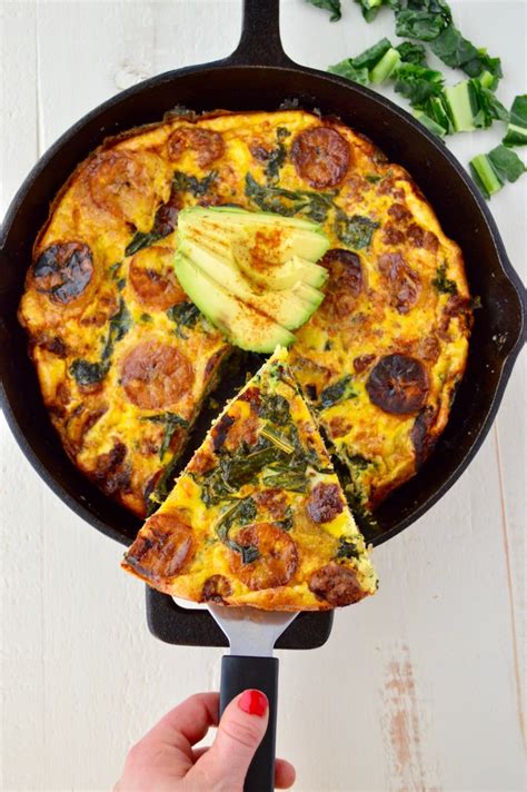 Old Bay Sausage Plantain And Kale Frittata ~ Dana Monsees Ms Cns Ldn