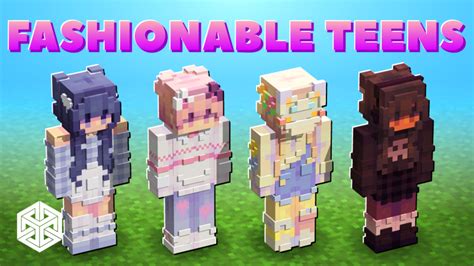 Fashionable Teens By Yeggs Minecraft Skin Pack Minecraft Bedrock