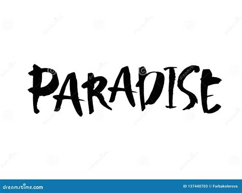 Paradise Hand Lettering Design For Posters Vector Illustration