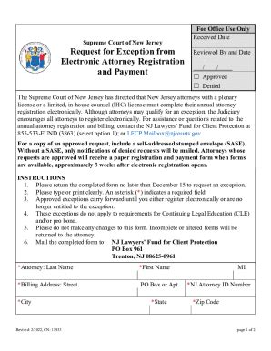 Fillable Online Njcourts Gov Forms Exceptionreqformrequest For