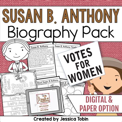 Susan B Anthony Biography Pack