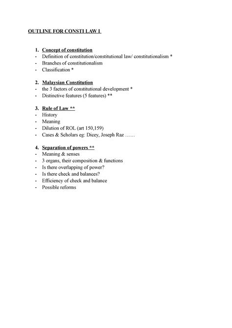 Consti Notes Chapter 1 To 4 Outline For Consti Law I Concept Of