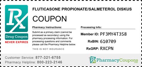 Fluticasone Propionate/Salmeterol Diskus Coupon - Pharmacy Discounts Up To 80%