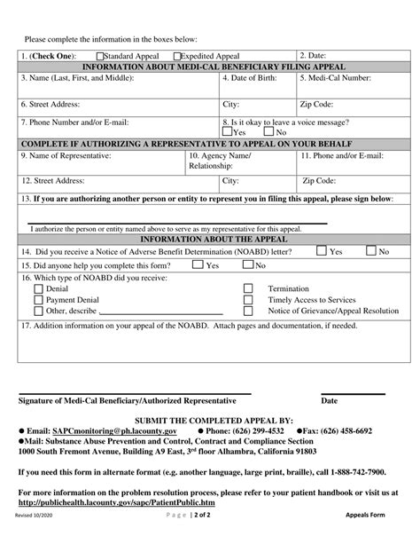 County of Los Angeles, California Appeal Form - Fill Out, Sign Online ...