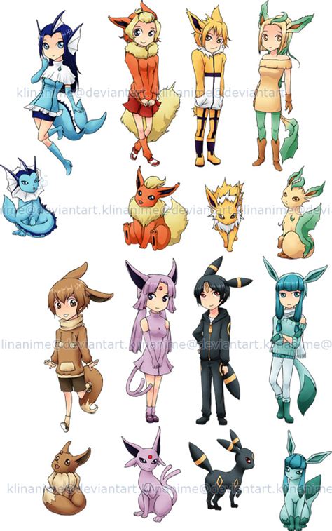 Female Human Eevee Evolutions