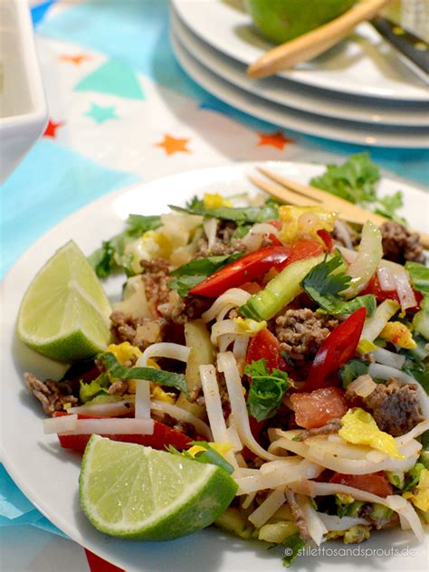 Reisnudelsalat Mit Hackfleisch Und Limette Stilettos Sprouts