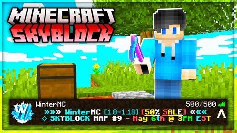 Brand New Op Skyblock Server Release Wintermc Skyblock Ice Youtube