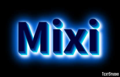 Mixi | 3D With Blue Glow | Text Effect Generator