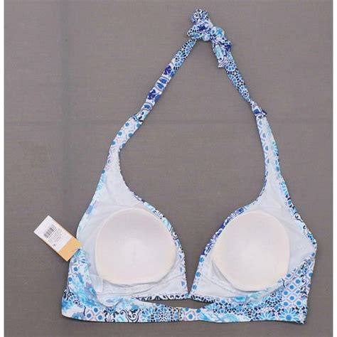 Kona Sol Swim Nwt Kona Sol Floral Vwire Bikini Top Small Blue