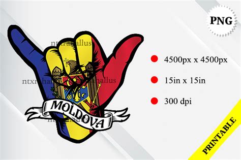 Moldova Shaka Hand Flag Graphic By Rahallus Ntx Creative Fabrica