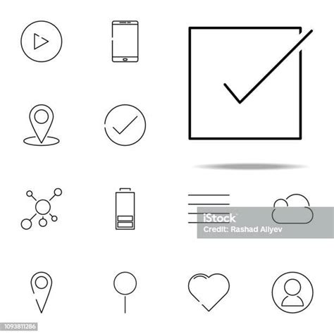 확인 표시 아이콘입니다 웹 웹 및 모바일에 대 한 최소한의 아이콘 유니버설 세트 개념에 대한 스톡 벡터 아트 및 기타 이미지