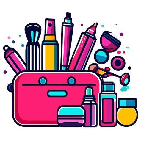 Conjunto De Accesorios De Belleza O Cosméticos O Maquillaje Colección Ilustración Vectorial