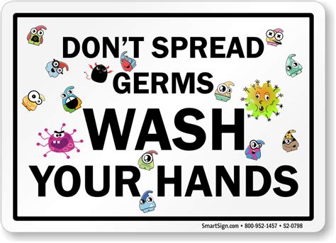 Don T Spread Germs Wash Your Hands Sign