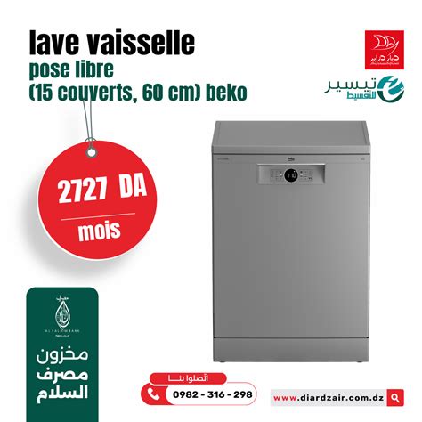 Lave Vaisselle Beko Pose Libre Couverts Cm Bdfn Sq