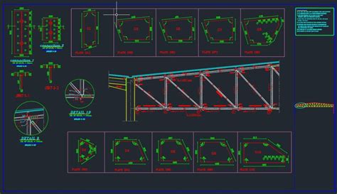 Steel Truss Detailing Autocad Free Drawing