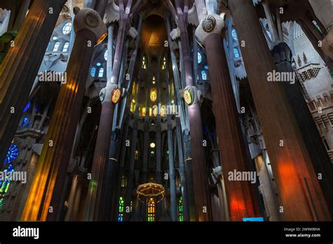 Barcelona Spanien November Innenraum Der Sagrada Familia