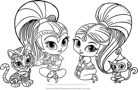 Shimmer Shine Coloring Pages at GetDrawings | Free download