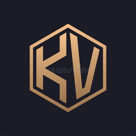 Elegant Hexagon Letter KV Logo Design Initial Luxurious KV Logo