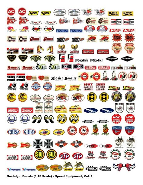 Nostalgic Water Slide Decals 118 Scale For Car Models Select From 7 Sheets 3926825296