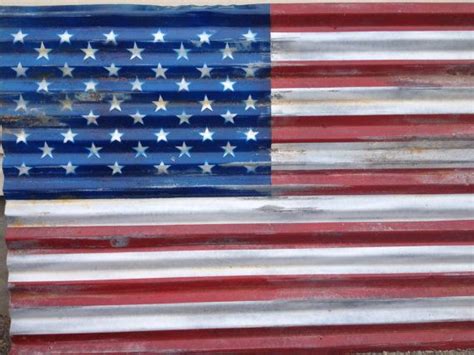 Rustic American Flag Large Corrugated Metal American Flag 6 - Etsy ...