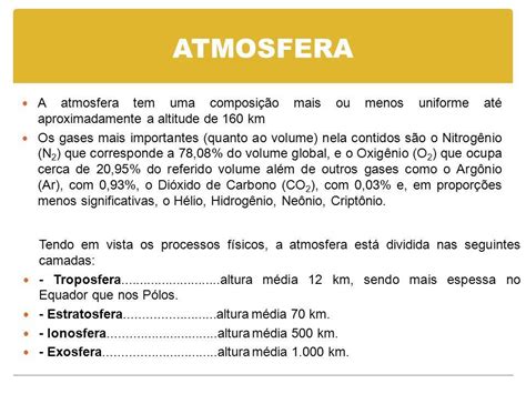 Composição Do Ar Atmosférico Note