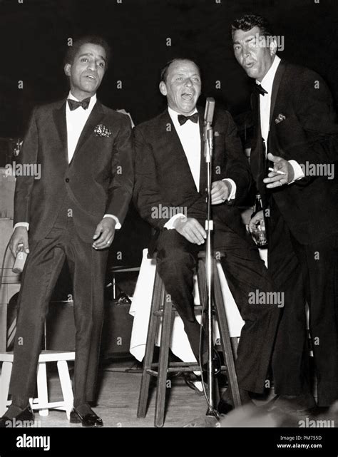 Members of the Rat Pack, Sammy Davis Jr., Frank Sinatra and Dean Martin ...