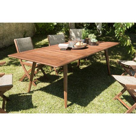 Table extérieur en acacia massif extensible 180 240cm Macabane VICTOIRE