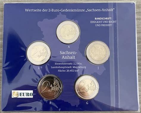 2 Euro Duitsland 2021 ADFGJ Sachsen Anhalt BU FDC