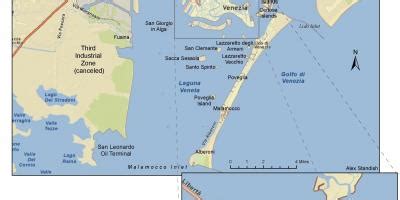 Venice lagoon map - Map of Venice lagoon islands (Italy)