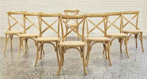 Lot Set Of Eight Elm Crossback Dining Chairs X X Cm