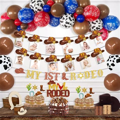 My First Rodeo Birthday Decorations Hombae Western Cowboy First