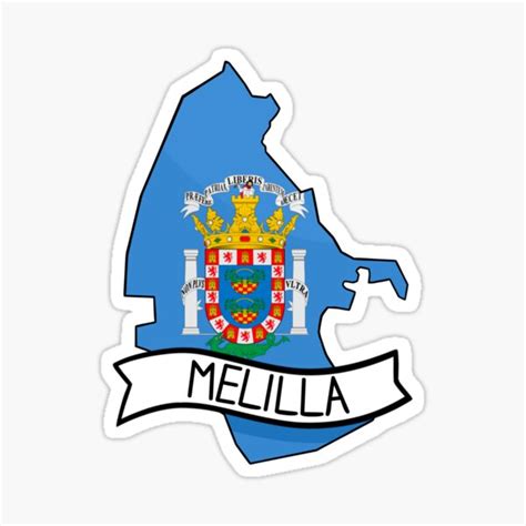 Melilla Flag Map Sticker Sticker For Sale By Drawingvild Redbubble