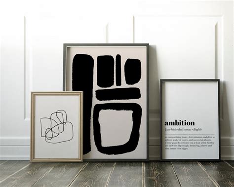 Ambition Definition Home Office Wall Art Inspirational Etsy