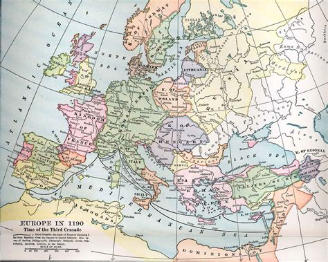 Political Medieval Maps - Europe in 1190