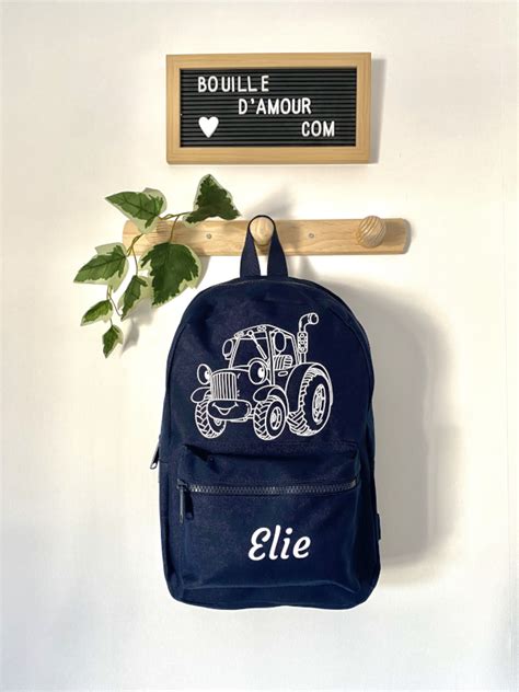 Sac Dos Tracteur Personnalis Bouille D Amour