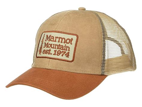 Marmot Retro Trucker Hat Caps Desert Khaki Corduroyterracotta Corduroy