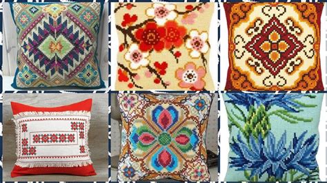 Beautifull Stylish Cross Stitch Cushion Covers Designs Youtube