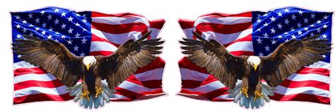 Soaring Bald Eagle American Flag Right And Left Decal 48 X Etsy