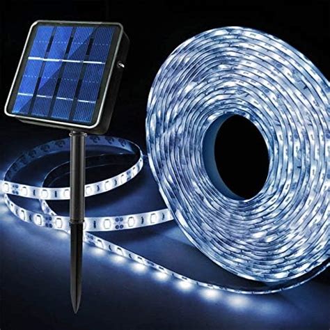 Upgraded Solar LED Strip Lights 180 LED 19 6FT Bright White Balcony