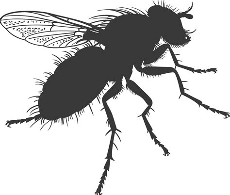 Ai Generated Silhouette Fly Insect Animal Black Color Only Full