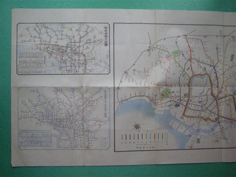 【やや傷や汚れあり】b28 復刻 地図 古地図 鉄道 鉄道地図 東京 東京市電気局 路面電車 電車運転系統図 大正4年 昭和6年 昭和15