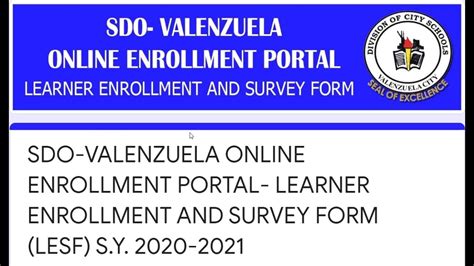 Deped Valenzuela Online Enrollment Via Mobile Device Youtube