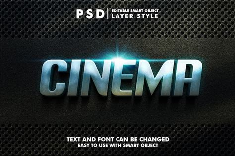 Cin Ma D Effet De Texte R Aliste Psd Premium Avec Objet Intelligent