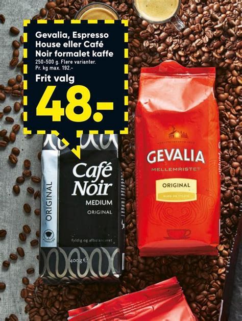 Gevalia espresso house eller café noir formalet kaffe tilbud hos Bilka