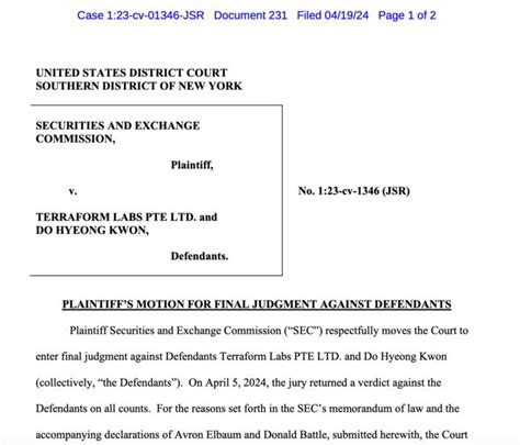 SEC Seeks 5 3B Judgment Against Terraform Labs And Do Kwon